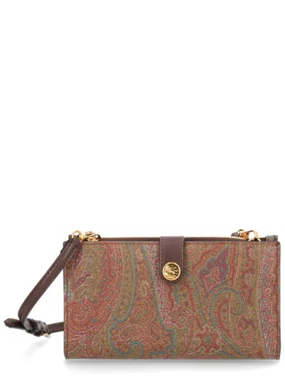 Etro Arnica Shoulder Wallet In Brown