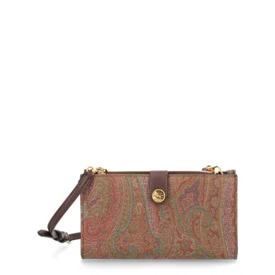 Etro Arnica Shoulder Wallet In Brown