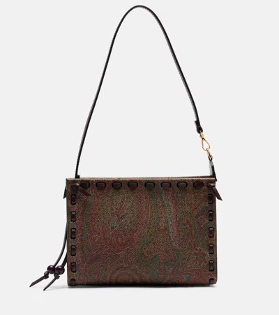 Etro Arnica Small Coated Canvas Pouch In Multi