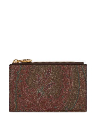 Etro Arnica Wallet In Brown