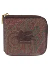 Etro Paisley Wallet With Pegaso Detail In Marrone