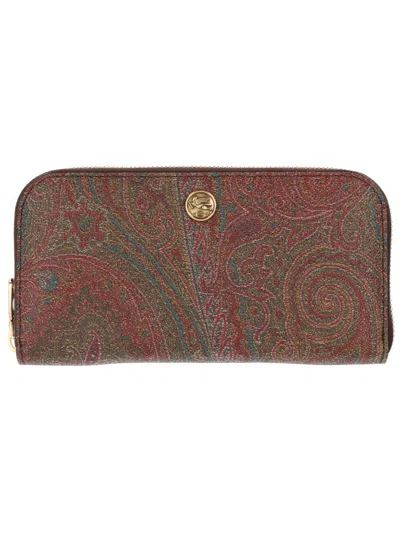 Etro Arnica Zip-around Wallet In Brown