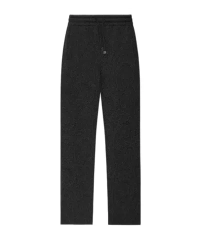 Etro Arnica-motif Jacquard Track Pants In Black
