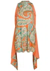 Etro Asymmetric Crepe Mini Dress In Multi