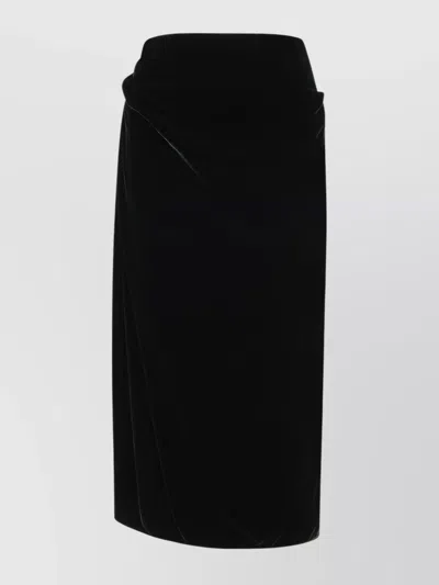 Etro Asymmetric Hem Viscose Blend Skirt In Black