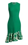 Etro Asymmetric Knit Mini Dress In Green