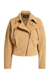 Etro Asymmetric Leather Jacket In Neutral