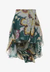 Etro Floral Layered Asymmetric Hem Skirt In Multi