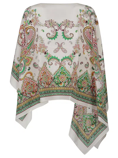 Etro Asymmetric Poncho In Multi