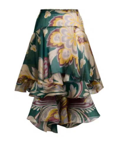 ETRO ETRO FLORAL MOTIF ASYMMETRIC MIDI SKIRT