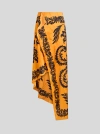 Etro Orange Skirt With Asymmetric Design And All-over Stencil Floral Print In Viscose Woman In Orange
