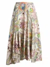 Etro Asymmetric Floral-print Cotton-poplin Midi Skirt In Neutrals