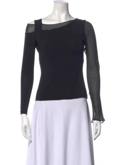 Pre-owned Etro Asymmetrical Long Sleeve Top In Blue