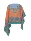 Etro Printed Silk Poncho Blouse
