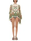 Etro Multicolor Cape With All-over Paisley Print In Silk Woman In Multicolour