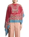 Etro Paisley-print Asymmetric Blouse In Red
