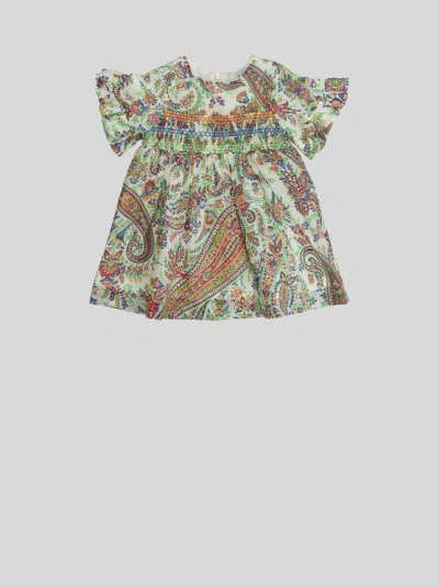 Etro Baby Floral Paisley Dress In White