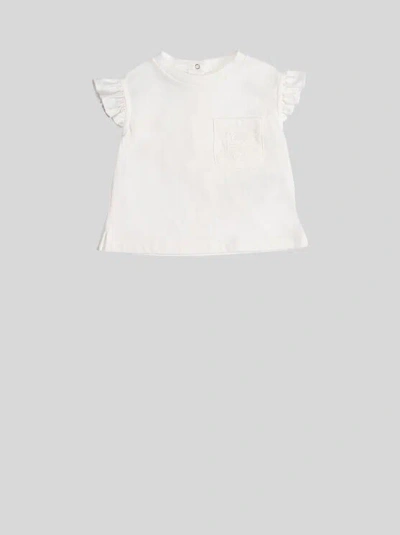 Etro Baby T-shirt With Pegaso Embroidery In Neutral