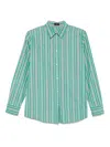 Etro Back Slit Striped Cotton Shirt
