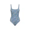 Etro Floral Backless One-piece Swimsuit In Blue
