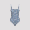 Etro Floral Backless One-piece Swimsuit In Blue
