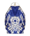 Etro Cropped Printed Silk-twill Halterneck Top In Blue