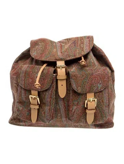 Pre-owned Etro Backpack In Brown