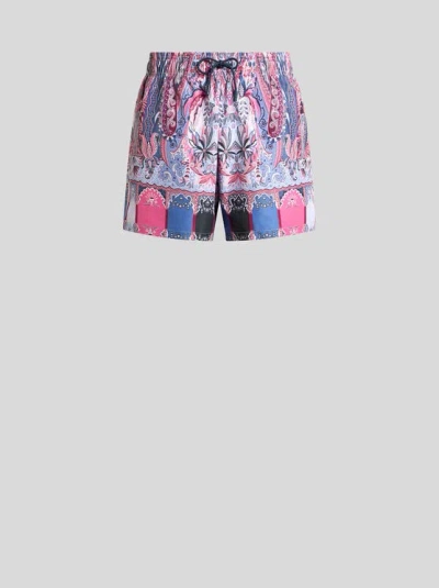 Etro , Badeshorts Mit Platziertem Floralem Paisley-druck, Herren, Rosa, Grösse Xxl In Multi