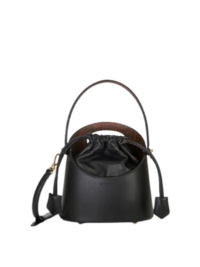 Etro Versatile Lambskin Bucket Bag In Black
