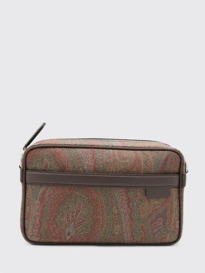 Etro Coated Cotton Bag With Paisley Print In Neutral