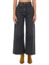 Etro Wide Leg Jeans With Belt Loops And Contrast Stitching In Black