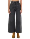 Etro Wide Leg Jeans With Belt Loops And Contrast Stitching In Grey