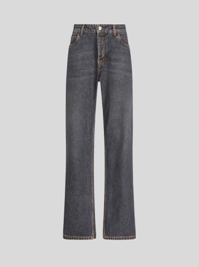 Etro Baggy Jeans In Grey