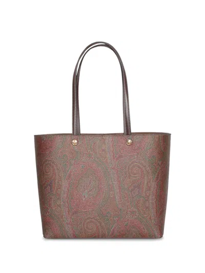 Etro Womens Arnica Cotton-blend Shoulder Bag Brown