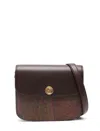 Etro Multicolor Canvas And Leather Large Essential Crossbody Bag In Brown