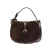 Etro Small Buckle-fastening Suede Shoulder Bag In Brown