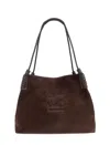 Etro Suede Shoulder Bag In Brown