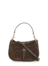 Etro Suede Leather Shoulder Bag With Removable Strap In Brown