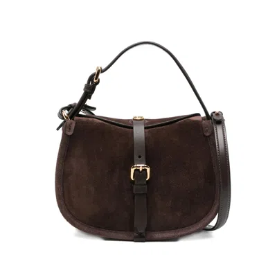 Etro Medium Pony Suede Shoulder Bag In Brown
