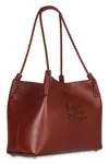 Etro Libra Small Leather Tote In Gianduia