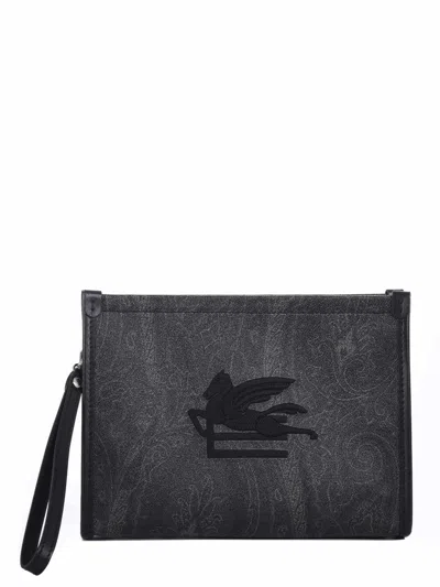 Etro Bags In Grigio Scuro/nero