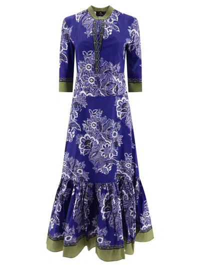 ETRO BANDANA BOUQUET DRESS DRESSES BLUE