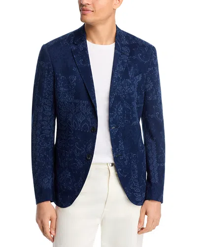 Etro Bandana Print Jersey Sport Coat In Blue