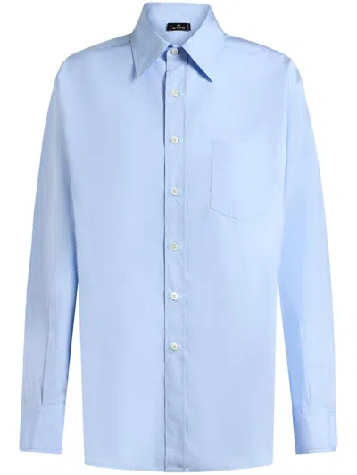 Etro Light Blue Shirt With Back Print