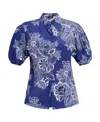 Etro Bandana Print Short-sleeved Shirt In Blue
