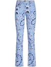 Etro Denim Jeans With Printed Bandana And Paisley In Blue
