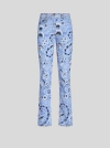 Etro Denim Jeans With Printed Bandana And Paisley In Light Blue