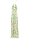 Etro Cutout Printed Satin Maxi Dress In Pink