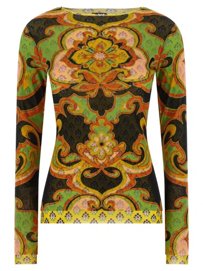 ETRO ETRO BAROQUE PATTERNED MESH SWEATER