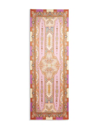 Etro Baroque-print Scarf In Orange